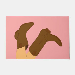 Braune Cowboy-Stiefel Fußmatte