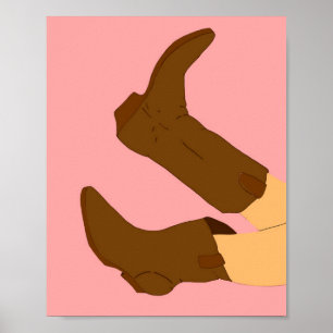 Braune Cowboy-Stiefel Poster