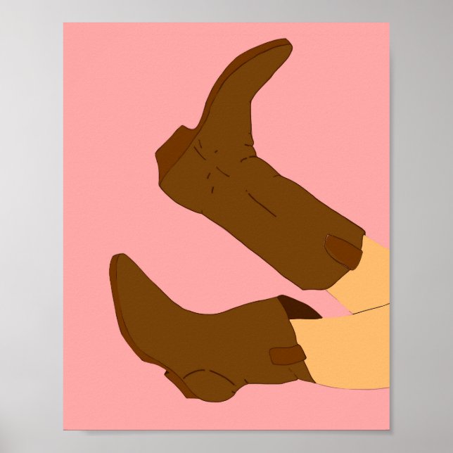 Braune Cowboy-Stiefel  Poster (Vorne)