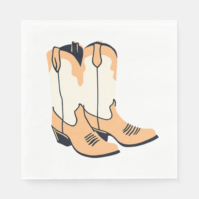 Braune Cowboystiefel Serviette (Vorderseite)