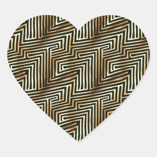 Braune Creme Arrows Herz-Aufkleber (Vorderseite)