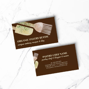 Braune Creme-Pastell-Illustration Gebäck Bäckerei Visitenkarte