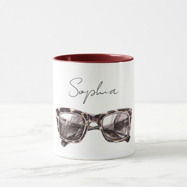 Braune Creme-Sonnenbrille Tasse (Zentrum)