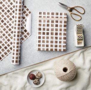 Braune Creme Streifen Geschenkpapier