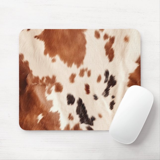 Braune Creme Südwest-Rindleder  Mousepad (Mit Mouse)