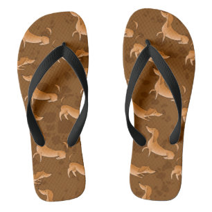 Braune Dackel Flip Flops