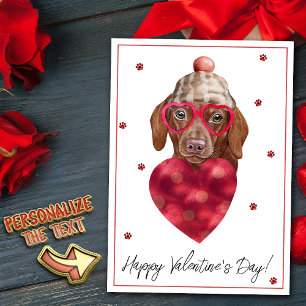 Braune Dackel Hund Lover Valentine Geschenk Feiertagskarte