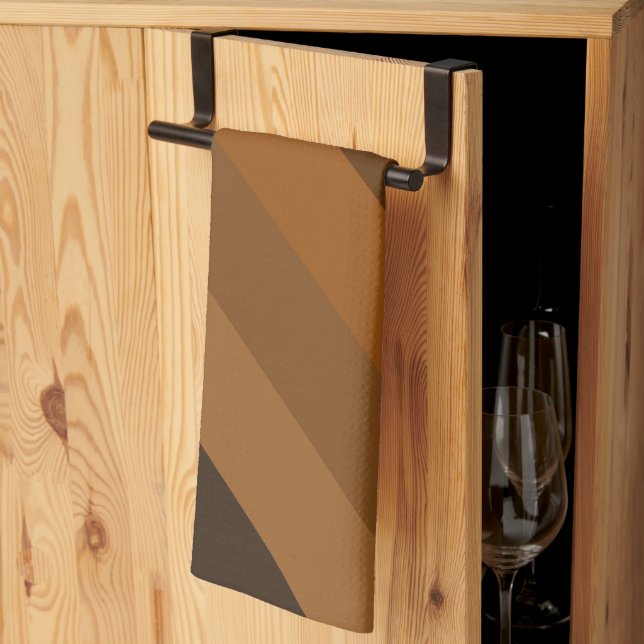 Braune Diagonalstreifen Geschirrtuch (Drittel gefaltet)