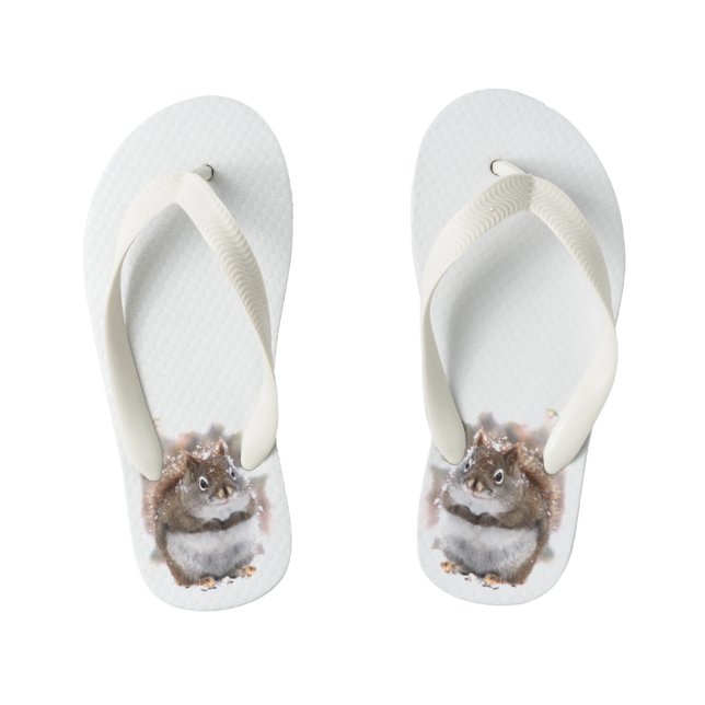 Braune Eichhörnchen Kinder Flip Flops (Fußbett)