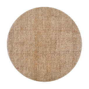 Braune Einbruchtextur, rustikales Sacktuch. Schneidebrett