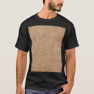 Braune Einbruchtextur, rustikales Sacktuch. T-Shirt