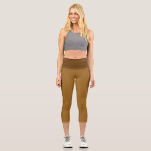 Braune, einfache, warme und gemütliche Farben Capri Leggings