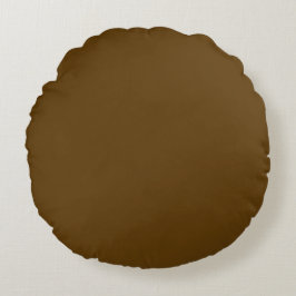 Braune Einzelfarbe, Kissen, Einfach, Modern, Neutr Rundes Kissen