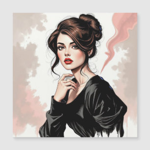 Braune Eleganz mit rätselhaftem Blick Magnetkarte