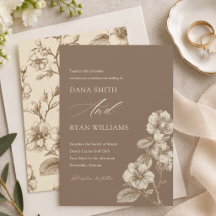 Braune Elfenbein Hochzeit mit Vintage-Botanik