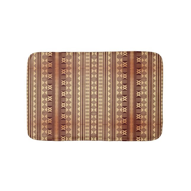 Braune ethnische Textur Badematte (Vorderseite)