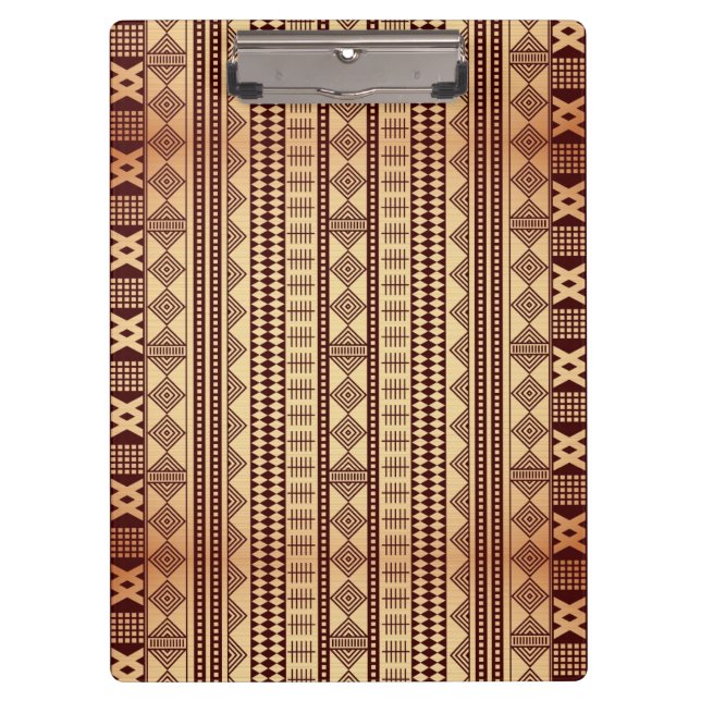 Braune ethnische Textur Klemmbrett (Vorderseite)