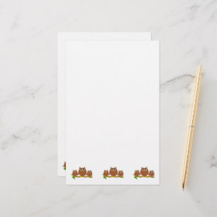 Braune Eulen Design Briefpapier