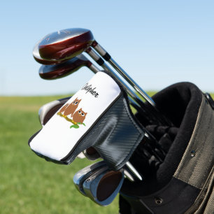 Braune Eulen Design Personalisiert Golf Headcover