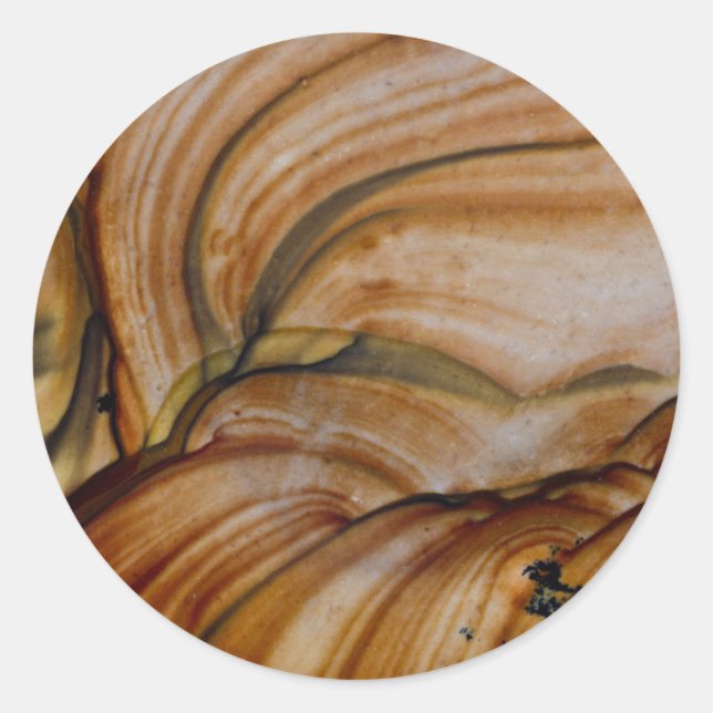 Braune Farbe Deschutes Jasper Runder Aufkleber (Vorderseite)