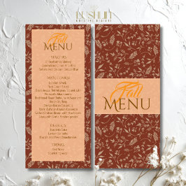 Braune Farbtöne Herbstlassen Flat Menu Menükarte