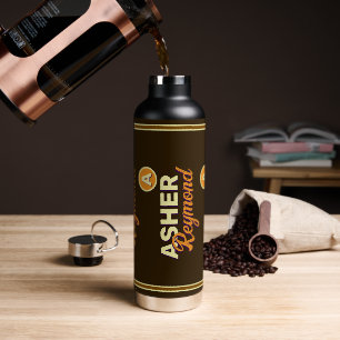 Braune Flasche mit Name