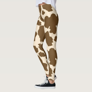 Braune Flecken Kuh Print Bauer Farm Tiere Klasse Leggings
