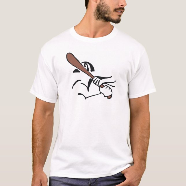 braune Fledermaus des Baseballs T-Shirt (Vorderseite)