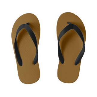 braune Flip-Flop-Sandalen mit schwarzen Riemen Kinderbadesandalen