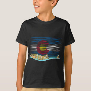 Braune Forelle Colorado Flag Vintager Fang Tyn T-Shirt