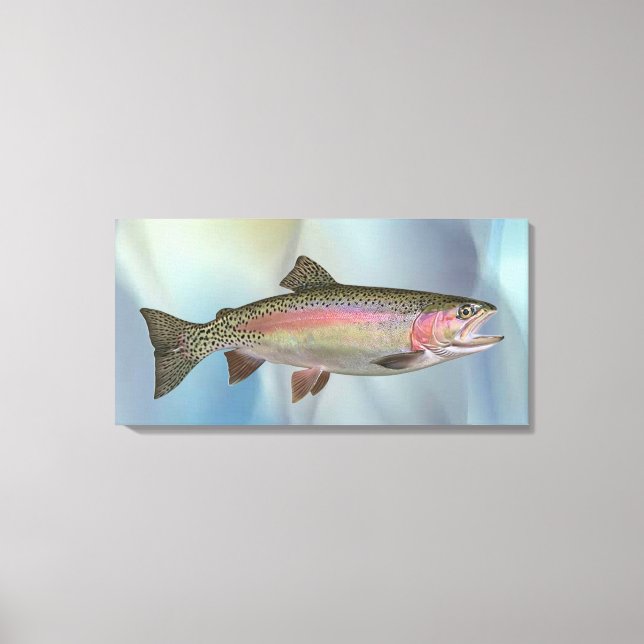 Braune Forelle mit rosa Streifen Leinwand Kunst (Vorderseite)