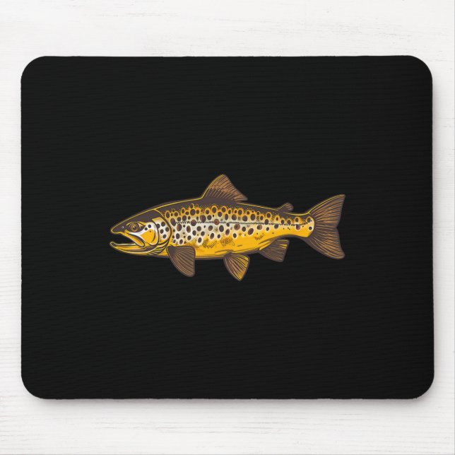 Braune Forellen Fischen Fischen im Freien und Natu Mousepad (Vorne)
