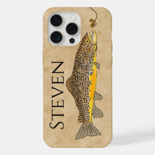 Braune Forellen Fliegenfischen mit individuellem N iPhone 15 Pro Max Hülle