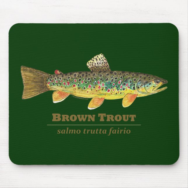 Braune Forellen-Ichthyologie Mousepad (Vorne)
