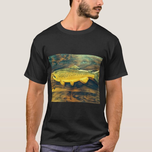 Braune Forellenattrappe T-Shirt (Vorderseite)