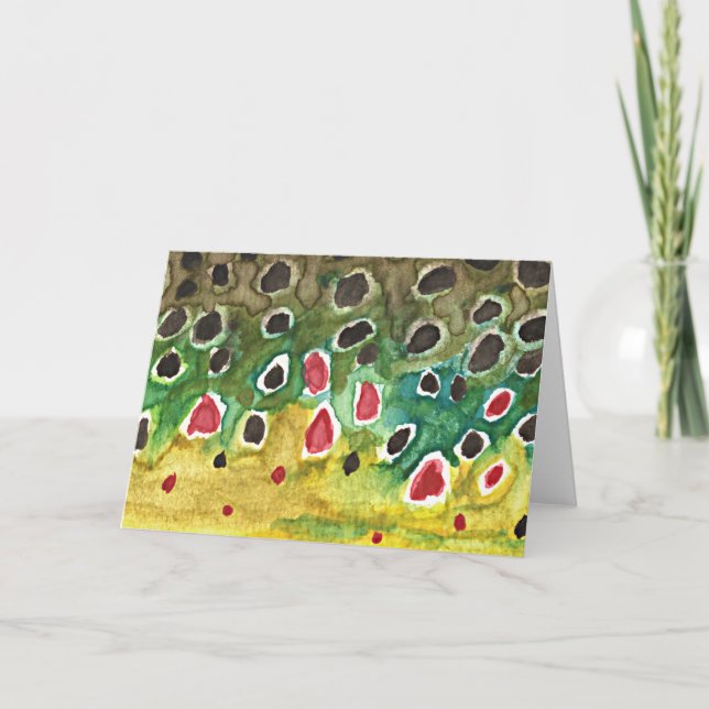 Braune Forellenfische Karte (Vorderseite)