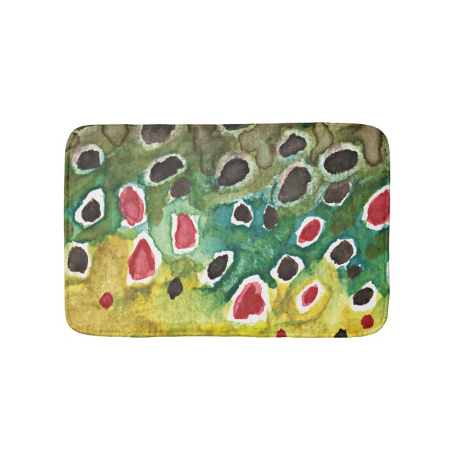 Braune Forellenfischerei Badematte (Vorderseite)