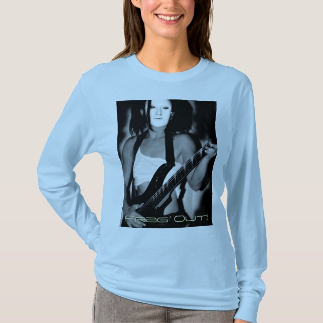 braune frag heraus angepasste lange Hülse super T-Shirt (Vorderseite)