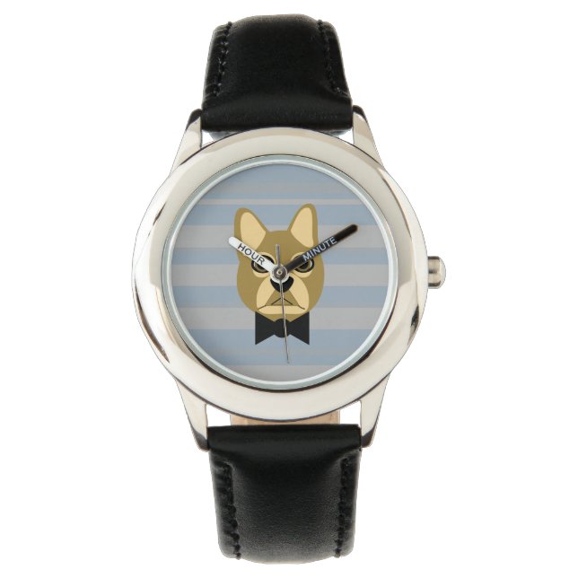 Braune Frenchie Bulldog, Streifen Armbanduhr (Vorderseite)
