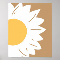Braune Gänseblümchen – Minimalistische Blumen-Wand