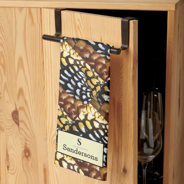 Braune, gelbe, schwarze Reeve-Syndrom Geschirrtuch (Drittel gefaltet)