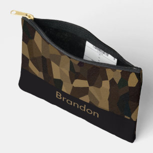 Braune geometrische Formen Sticker Zubehörtasche