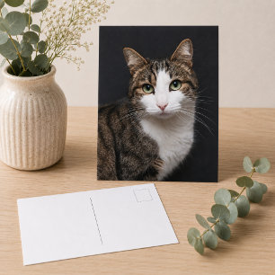 Braune getigerte Katze Einzel-Tier-Foto Postkarte