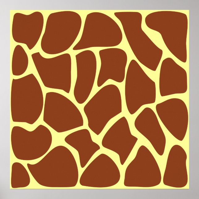 Braune Giraffe Print Muster. Poster (Vorne)