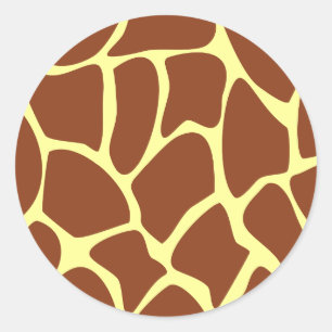 Braune Giraffe Print Muster. Runder Aufkleber