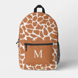 Braune Giraffen-Druck Monogramm-Rucksack Bedruckter Rucksack