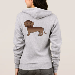 Braune, glatte Dackel Niedliche Hundelabbildung Hoodie