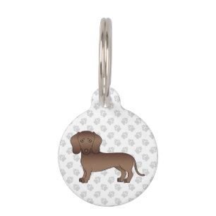 Braune glatthaarige Dachshund süße Hunde-Illustrat Haustiermarke