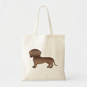 Braune glatthaarige Dachshund süße Hunde-Illustrat Tragetasche