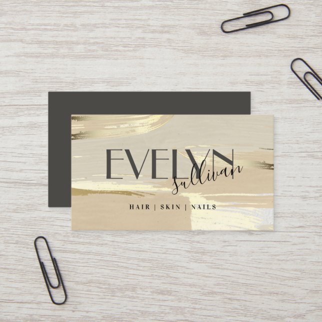 Braune Goldfarbe Markierungen Visitenkarte (Vorderseite/Rückseite Beispiel)